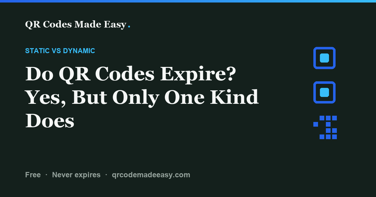 Do QR Codes Expire? Yes, But Only One Kind Does: featured image from QR Codes Made Easy