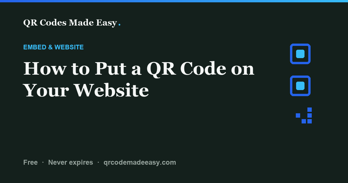 How to Put a QR Code on Your Website: featured image from QR Codes Made Easy